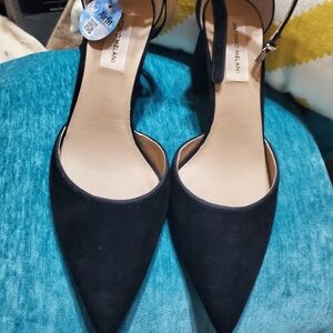 Antonio Melani Black Smooth "Suede Like" Pumps with Ankle Straps 9M NWT